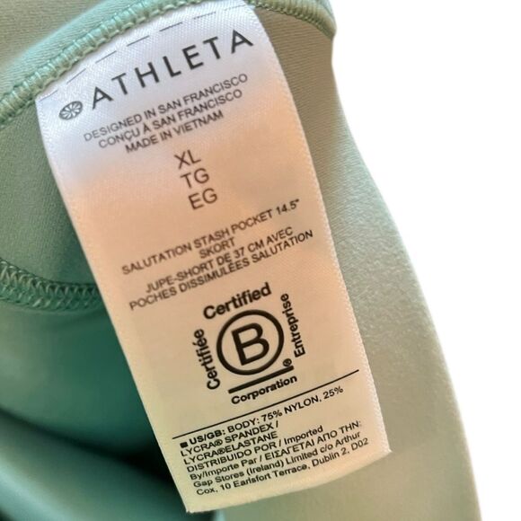 Athleta Mint Green Salutation Stash Pocket Skort 14.5-Jupe, Size XL - Picture 5 of 8